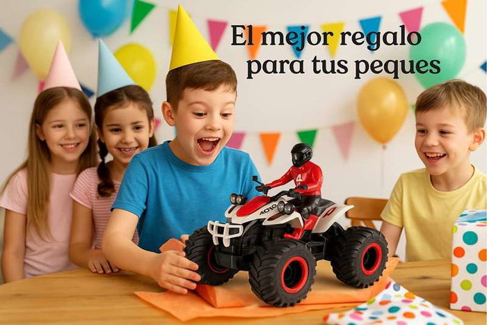 Crazon Moto Quad radio control escala 1:14 con luces y sonidos Rojo Crazon Moto Quad radio control escala 1:14 con luces y sonidos Rojo