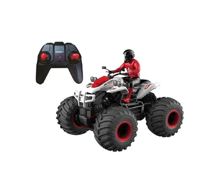 Crazon Moto Quad radio control escala 1:14 con luces y sonidos Rojo Crazon Moto Quad radio control escala 1:14 con luces y sonidos Rojo