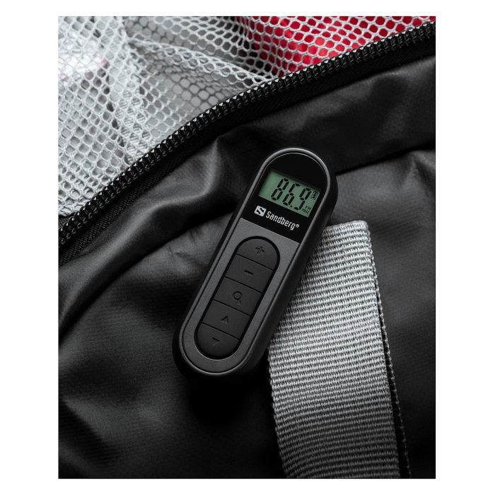 Sandberg Pocket Radio FM Recargable con Batería Incorporada, Ultracompacta y Portátil con Auriculares Incluidos para Deporte y Emergencias
