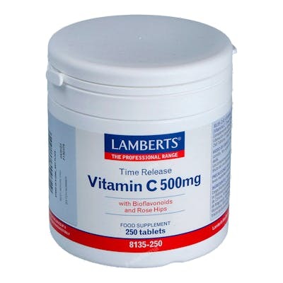Lamberts Vitamina C 500 mg Liberación Sostenida 250 Comprimidos - Time Release - Apto para Veganos Lamberts Vitamina C 500 mg Liberación Sostenida 250 Comprimidos - Time Release - Apto para Veganos