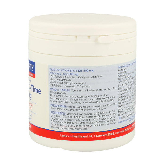 Lamberts Vitamina C con Bioflavonoides y Escaramujo 500mg 250 Tabletas