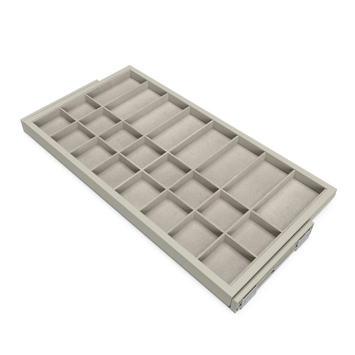 Emuca Kit de cajón organizador con bastidor de guías con cierre suave para armarios, regulable, módulo 900mm, Gris piedra Emuca Kit de cajón organizador con bastidor de guías con cierre suave para armarios, regulable, módulo 900mm, Gris piedra