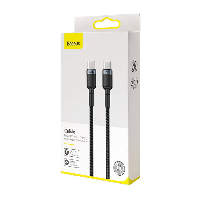 Baseus Cafule Cable USB Tipo C a Tipo C 100W 2m Gris/Negro