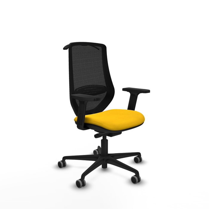 PIQUERAS Y CRESPO Silla de oficina Mardos con mecanismo Sincro/Traslack, Amarillo/Negro PIQUERAS Y CRESPO Silla de oficina Mardos con mecanismo Sincro/Traslack, Amarillo/Negro
