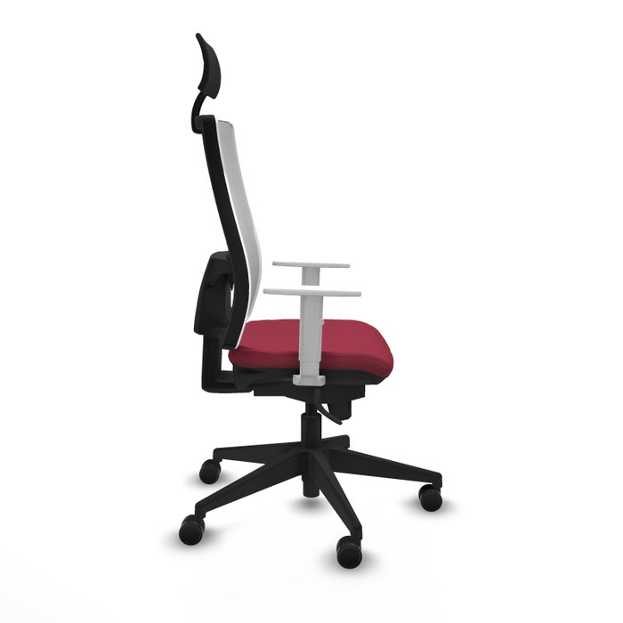 PIQUERAS Y CRESPO Silla de oficina Horna Granate y Blanco con mecanismo Sincro PIQUERAS Y CRESPO Silla de oficina Horna Granate y Blanco con mecanismo Sincro