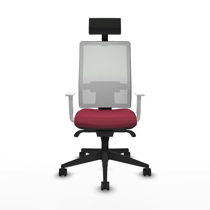 PIQUERAS Y CRESPO Silla de oficina Horna Granate y Blanco con mecanismo Sincro PIQUERAS Y CRESPO Silla de oficina Horna Granate y Blanco con mecanismo Sincro
