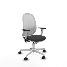 PIQUERAS Y CRESPO Silla de oficina Cilanco con mecanismo Sincro, Gris oscuro y Blanco