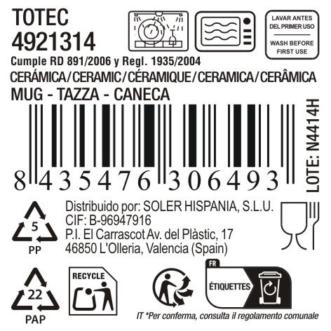 La Mediterranea Taza Jumbo TOTEC 380cc