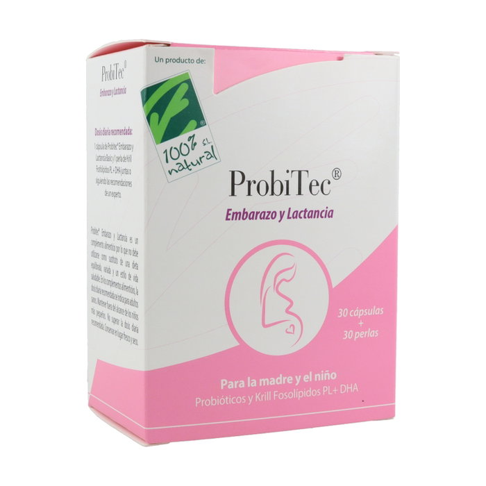 CIEN POR CIEN NATURAL ProbiTec embarazo y lactancia 30cap+30perlas