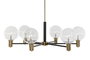 DKD Home Decor Lámpara de Techo Moderna Negro Dorado 83 x 83 x 128 cm Metal Cristal