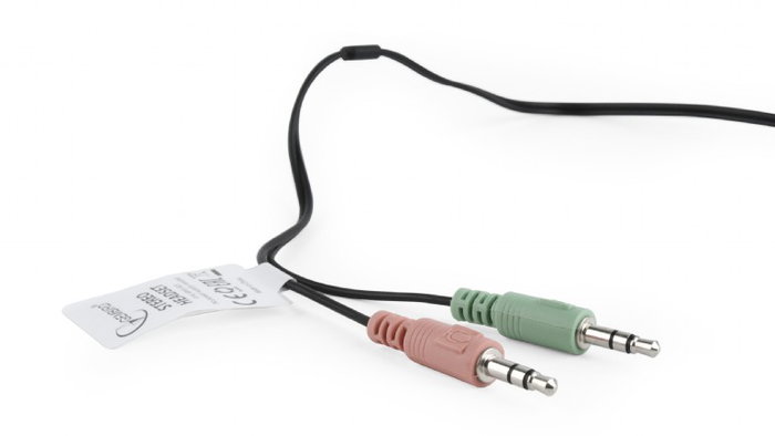 GEMBIRD Auriculares con micrófono para videollamadas, control de volumen, 2 conectores Jack (audio y micrófono)