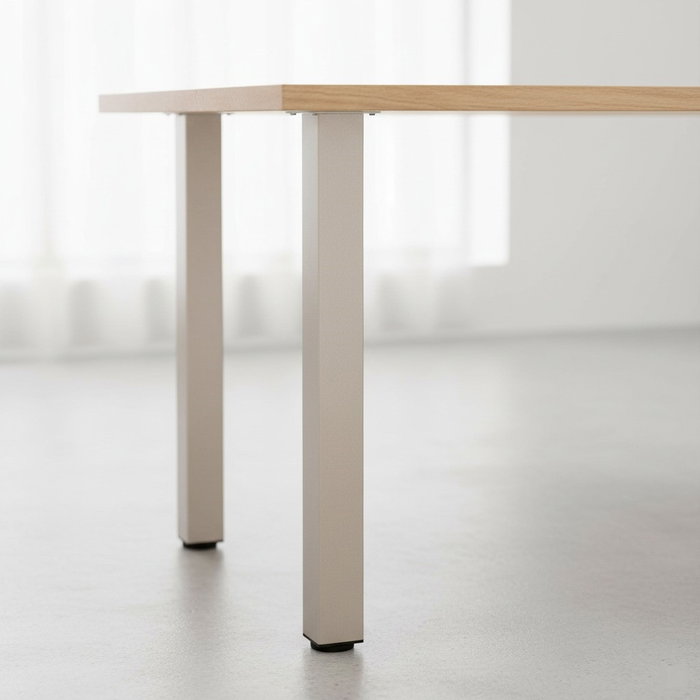 HERRAJES ALK Juego de 4 Patas Regulables para Mesa Rigo 60x60-710 Niquel Satinado