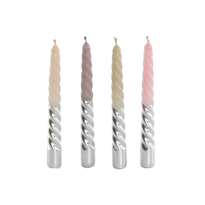 DKD Home Decor Set de 4 Velas de Cera Parafina Bicolor Surtido