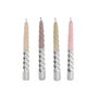 DKD Home Decor Set de 4 Velas de Cera Parafina Bicolor Surtido