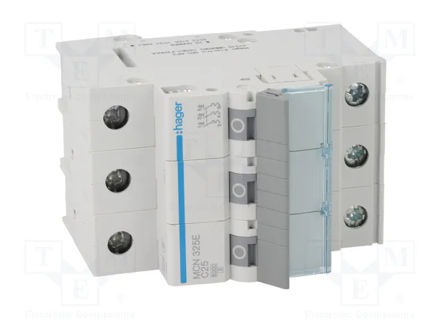 HAGER MCN325E Interruptor magnetotérmico 25A 3 polos 6kA