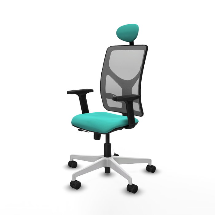 PIQUERAS Y CRESPO Silla de oficina Motilla con mecanismo Sincro/Traslack, Turquesa y Gris