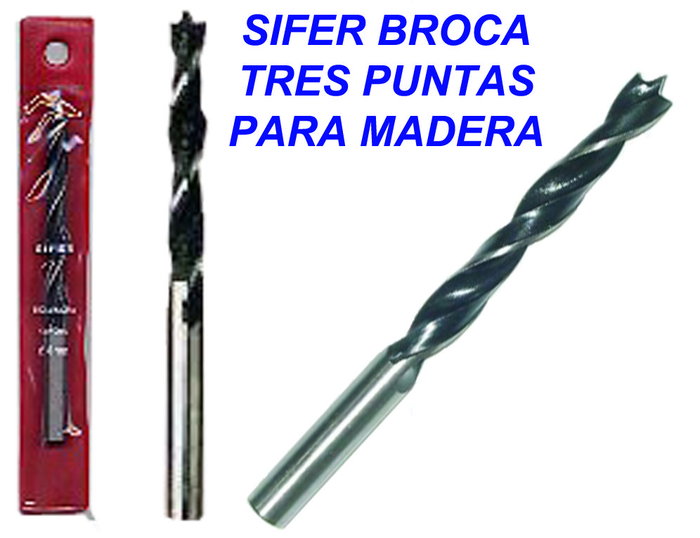SIFER Broca de tres puntas para madera 6 SIFER Broca de tres puntas para madera 6