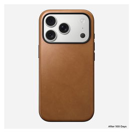 Nomad Modern Leather Case para iPhone 17 Pro, English Tan, Color Marrón, Carcasa de Cuero