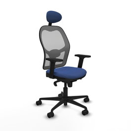 PIQUERAS Y CRESPO Silla de oficina Jorquera con mecanismo Sincro, Azul marino y Gris