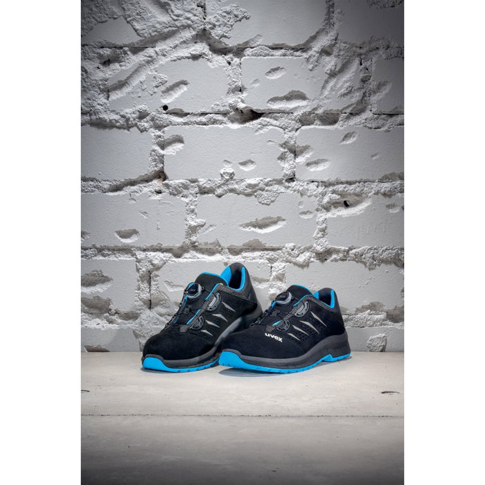 uvex Zapatos de seguridad 2 trend BOA S1 P Negro / Azul Talla 42 uvex Zapatos de seguridad 2 trend BOA S1 P Negro / Azul Talla 42