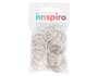 Innspiro Anilla doble para llavero metálica plateada 25mm (22mm) 24u