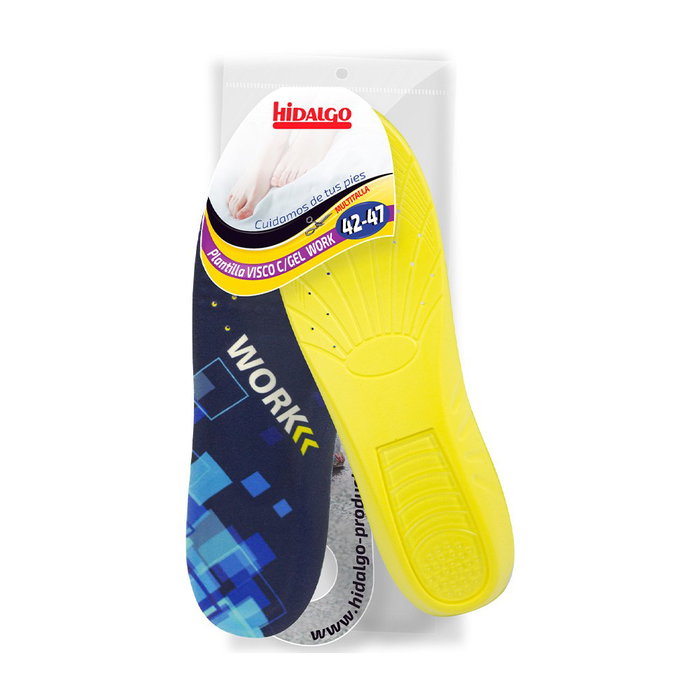 Hidalgo Plantilla Work Visco con Gel - Absorción de Impacto y Confort para Pies, Ideal para Jornadas Laborales y Fascitis Plantar, Tallas 42 a 47 Hidalgo Plantilla Work Visco con Gel - Absorción de Impacto y Confort para Pies, Ideal para Jornadas Laborales y Fascitis Plantar, Tallas 42 a 47