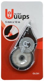 Corrector Cinta Olef Uuups 5 Mm X 12 M Ergonomico Blister De 1 (Set de 24)