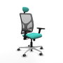 PIQUERAS Y CRESPO Silla de oficina Motilla con mecanismo Sincro, Turquesa y Gris