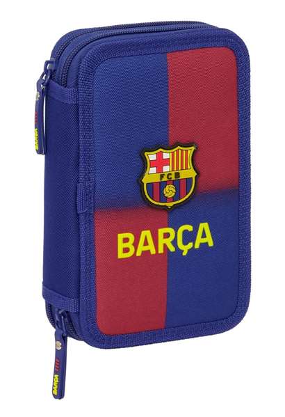 Safta Plumier Doble Pqño 29 Pcs F.C. Barcelona 1ª Equipación 25/26, 12.5x19.5x4 cm, Estuche Escolar