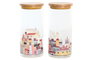 DKD Home Decor Bote de Borosilicato Casitas 1400ml