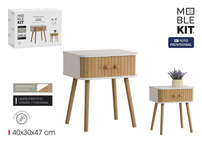 Moblekit Mesita de Noche Auxiliar de Madera 20,9 x 33,9 x 44,7 cm (4 Unidades) Moblekit Mesita de Noche Auxiliar de Madera 20,9 x 33,9 x 44,7 cm (4 Unidades)