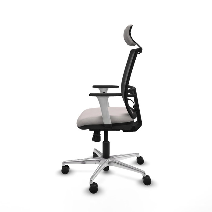 PIQUERAS Y CRESPO Silla de oficina Yunquera con mecanismo Sincro, Blanco y Negro