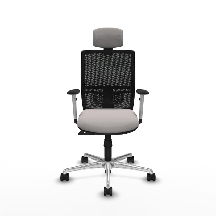 PIQUERAS Y CRESPO Silla de oficina Yunquera con mecanismo Sincro, Blanco y Negro