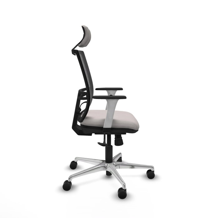 PIQUERAS Y CRESPO Silla de oficina Yunquera con mecanismo Sincro, Blanco y Negro