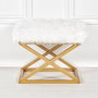 Atelier Del Sofa Puff Dorado y Blanco