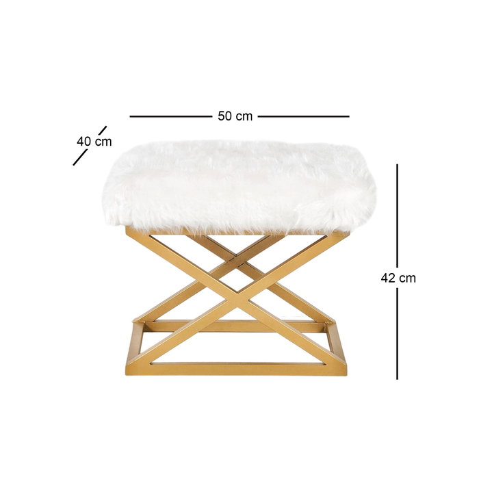 Atelier Del Sofa Puff Dorado y Blanco
