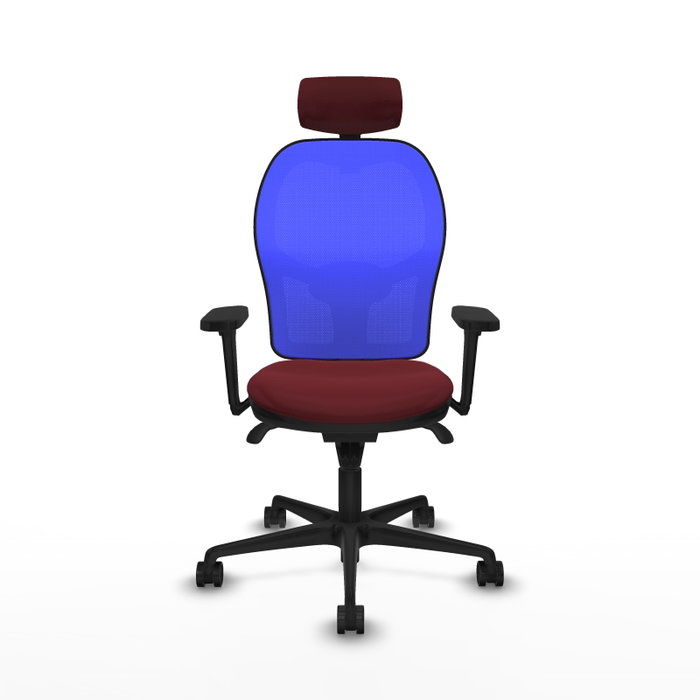 PIQUERAS Y CRESPO Silla de oficina Jorquera con mecanismo Sincro, Granate y Azul PIQUERAS Y CRESPO Silla de oficina Jorquera con mecanismo Sincro, Granate y Azul