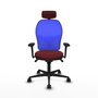 PIQUERAS Y CRESPO Silla de oficina Jorquera con mecanismo Sincro, Granate y Azul