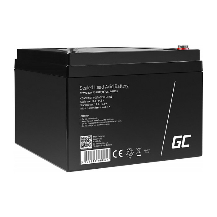 Green Cell AGM55 Batería AGM de 12V 28Ah