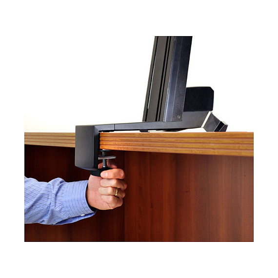 Ergotron WorkFit-S, Carro para Administración de Tabletas, Soporte de Monitor con Bandeja hasta 76 cm (30"), VESA 75x75/100x100, Peso Máx. 13.2 kg, Negro