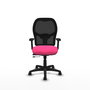 PIQUERAS Y CRESPO Silla de oficina Alocén con mecanismo traslack, malla negra y asiento rosa