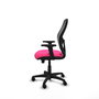 PIQUERAS Y CRESPO Silla de oficina Alocén con mecanismo traslack, malla negra y asiento rosa