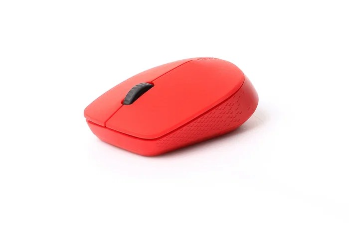 Rapoo M100 Silent Ratón Óptico Inalámbrico para Oficina, Ambidiestro, Conexión Triple RF 2.4G + Bluetooth 3.0/4.0, 1000 DPI, Clic Silencioso, Batería Hasta 9 Meses, Color Rojo