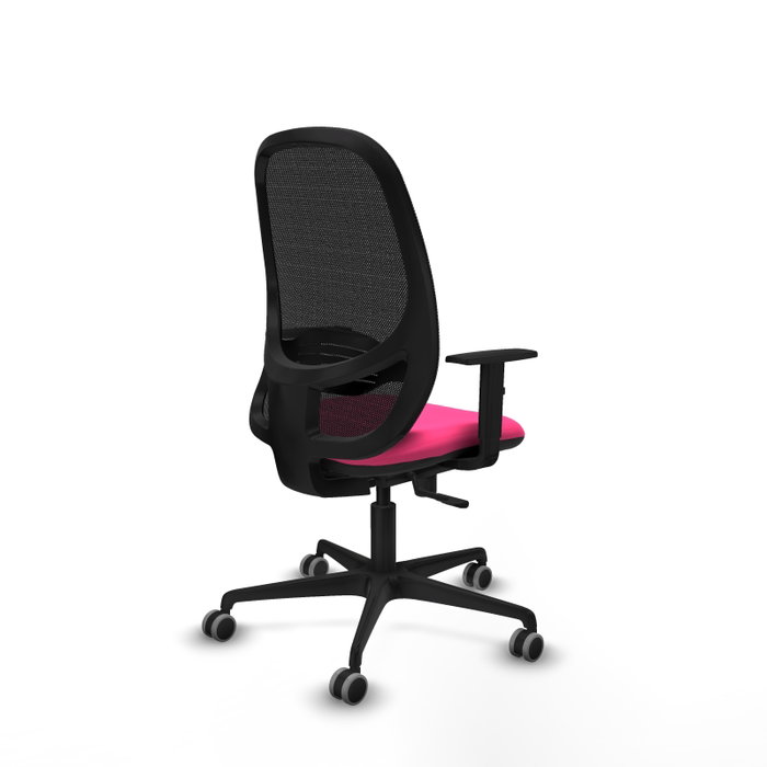 PIQUERAS Y CRESPO Silla de oficina Cilanco Rosa y Negro con mecanismo Sincro