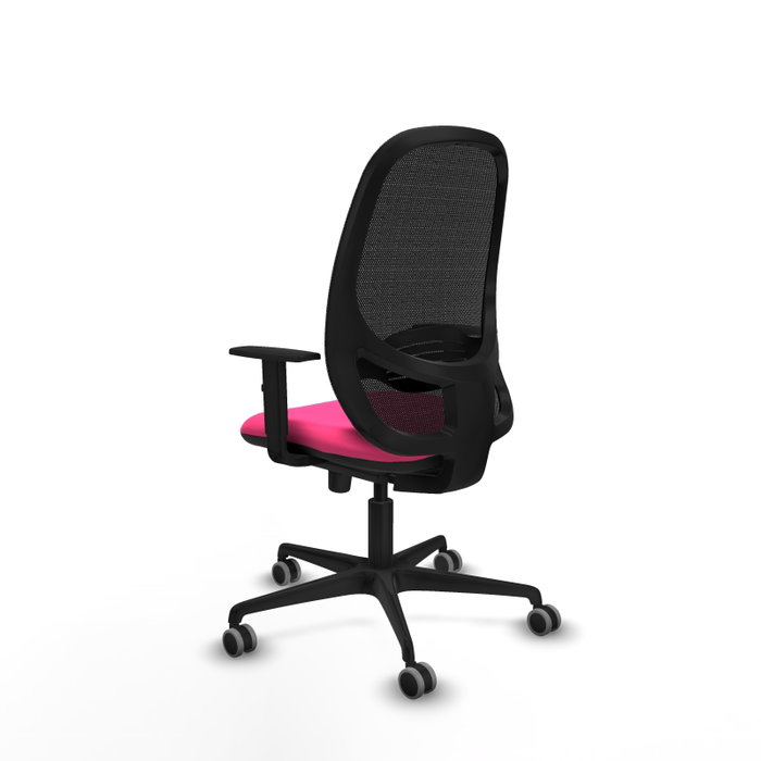 PIQUERAS Y CRESPO Silla de oficina Cilanco Rosa y Negro con mecanismo Sincro