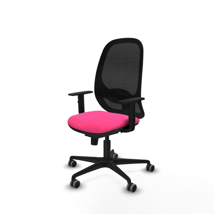 PIQUERAS Y CRESPO Silla de oficina Cilanco Rosa y Negro con mecanismo Sincro
