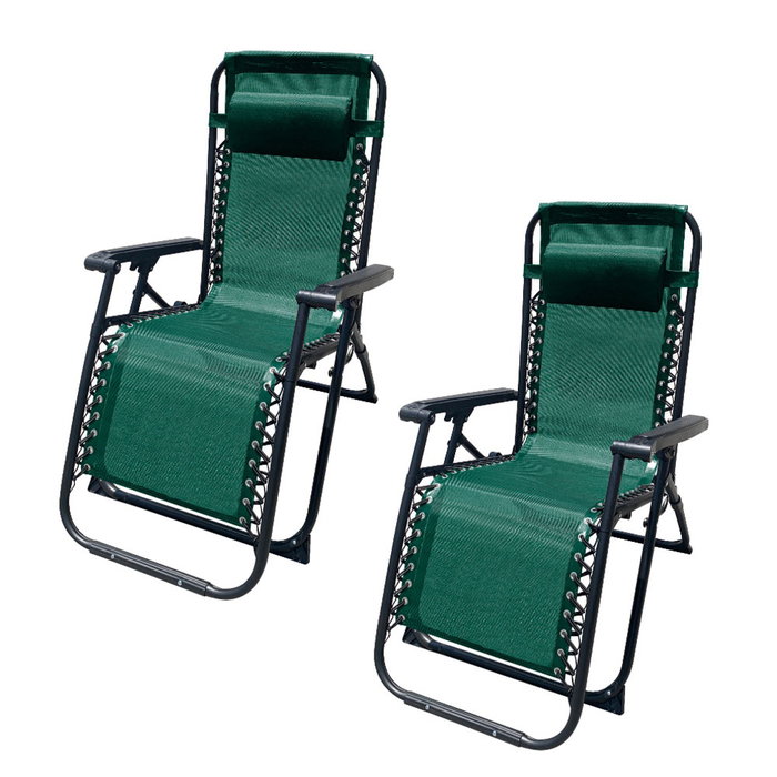 Marbueno Pack de 2 Tumbona Plegable Acero Cojin Jardin y Piscina 90X66X108 Gravedad Cero Verde MARBUENO SUMMER 10008X2 Marbueno Pack de 2 Tumbona Plegable Acero Cojin Jardin y Piscina 90X66X108 Gravedad Cero Verde MARBUENO SUMMER 10008X2