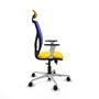 PIQUERAS Y CRESPO Silla de oficina Motilla con mecanismo Sincro/Traslack Amarillo y Azul
