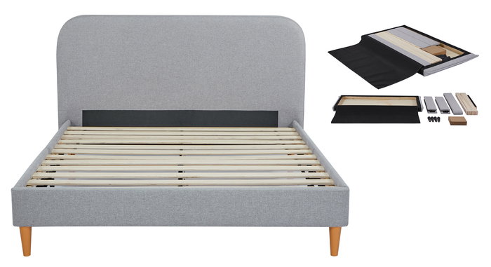 DKD Home Decor Cama Urban Gris Claro 219 x 104 x 170 cm Colección Bed in a Box