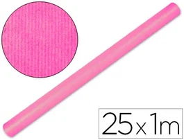 Liderpapel Rollo de Papel Kraft para Embalaje, 65 g/m2, Rosa, 1 m de Ancho x 25 m Largo, Alta Resistencia